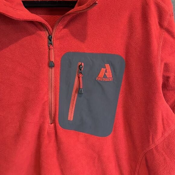 First Ascent Eddie Bauer Red 1/4 Zip Fleece Large - Picture 3 of 5